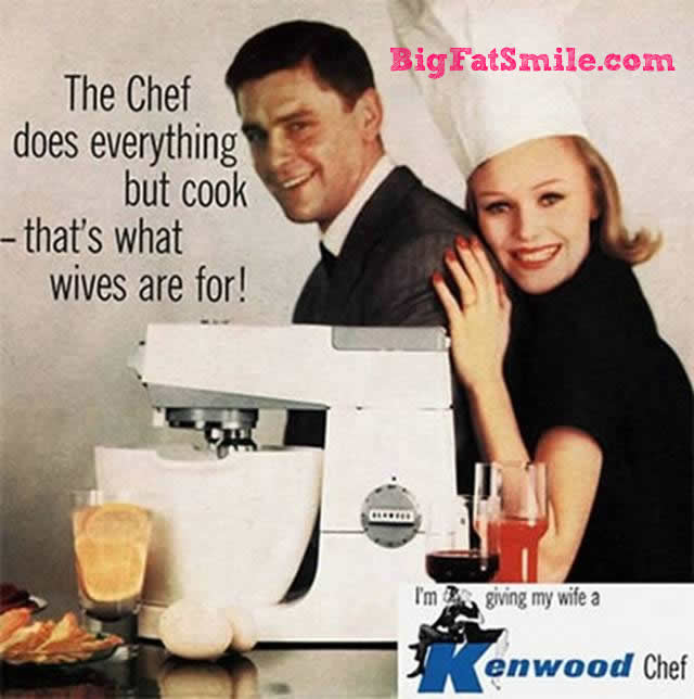 Miscellaneous : Old Advertisements - The chef does everything but cook...  That's what wives are for! photo
