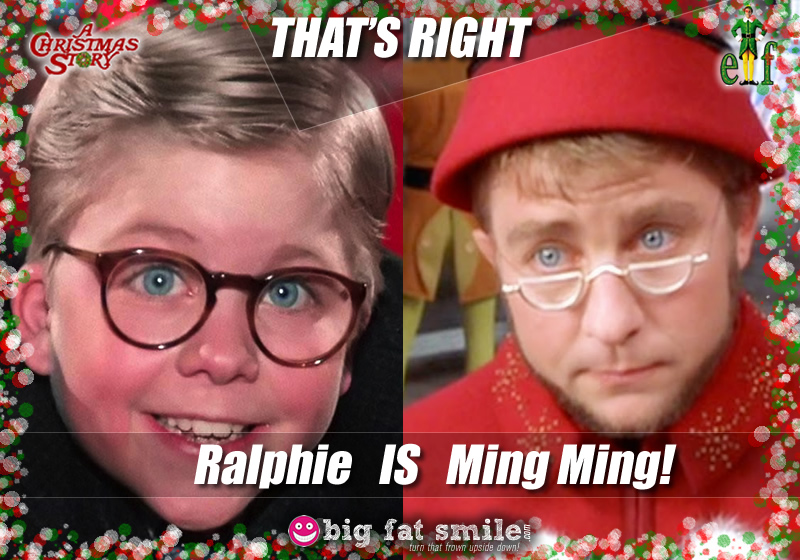 Ralphie from A Christmas Story if Ming Ming from Elf photo